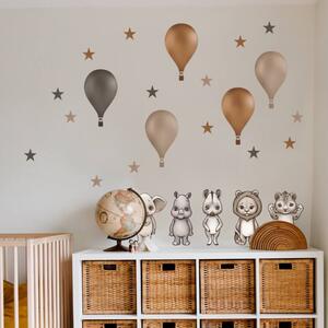 INSPIO-textilná prelepiteľná nálepka - Nálepky na stenu - INSPIO zvieratká s balónmi