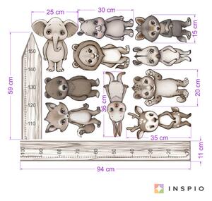 INSPIO-textilná prelepiteľná nálepka - INSPIO zvieratká s detským metrom