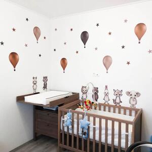 INSPIO-textilná prelepiteľná nálepka - Nálepky na stenu - INSPIO zvieratká s balónmi