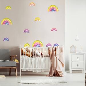 INSPIO-textilná prelepiteľná nálepka - Hravé nálepky dúhy v rôznych farbách do detskej izbičky
