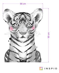 INSPIO-textilná prelepiteľná nálepka - Nálepka - Veľký tiger v čiernobielej