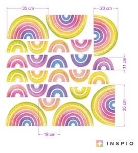 INSPIO-textilná prelepiteľná nálepka - Hravé nálepky dúhy v rôznych farbách do detskej izbičky