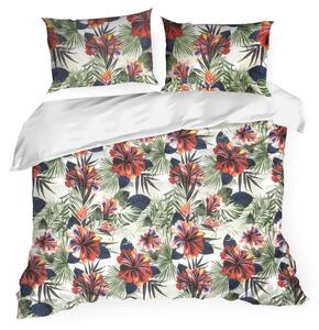 Kvetované posteľné obliečky NELLY z bavlneného saténu 140x200 cm, 70x90 cm