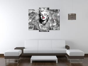 Obraz s hodinami Elektrizujúca Marilyn Monroe - 3 dielny Rozmery: 90 x 30 cm