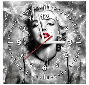 Obraz s hodinami Elektrizujúca Marilyn Monroe Rozmery: 30 x 30 cm
