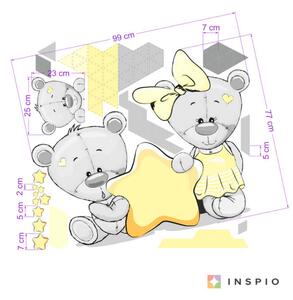 INSPIO-textilná prelepiteľná nálepka - Nálepka mackov s hviezdičkou s menom dievčatka v žltom