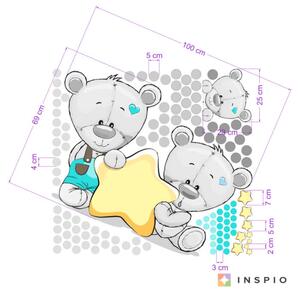 INSPIO-textilná prelepiteľná nálepka - Samolepka Mackovia s menom v tyrkysovej farbe