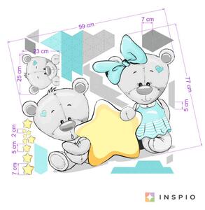INSPIO-textilná prelepiteľná nálepka - Mätové nálepky s hviezdičkou s menom dievčatka
