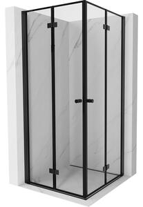 Mexen Mist-F Duo, skladací sprchový kút 70 x 70 cm, číre sklo-čierny rám, 8A6-070L-070P-70-70