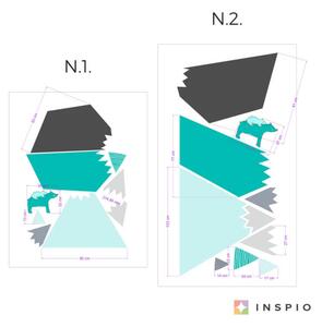 INSPIO-textilná prelepiteľná nálepka - Nálepka hôr a kopcov v tyrkysových farbách s tabuľovou fóliou