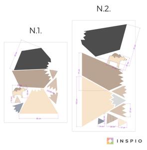 INSPIO-textilná prelepiteľná nálepka - Nálepka hôr a kopcov v hnedých farbách s tabuľovou fóliou