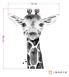 INSPIO-textilná prelepiteľná nálepka - Nálepka - Veľká žirafa v čiernobielej