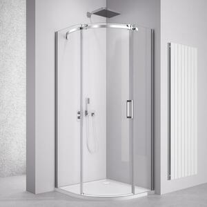 Polysan Polysan, THRON SQUARE štvrťkruhová sprchová zástena 900x900mm, číre sklo, ľavá, TL2690-5002