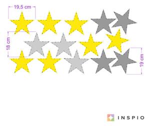INSPIO-textilná prelepiteľná nálepka - Nálepka na stenu - Žlté hviezdy