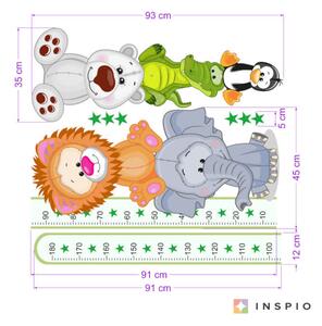 INSPIO-textilná prelepiteľná nálepka - Zelený samolepiaci meter do detskej izby
