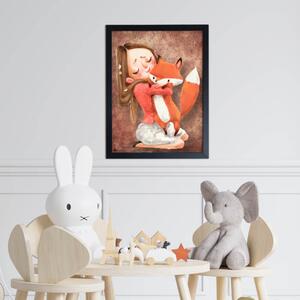 INSPIO-dibondový obraz - Obraz na stenu - Dievča s líškou
