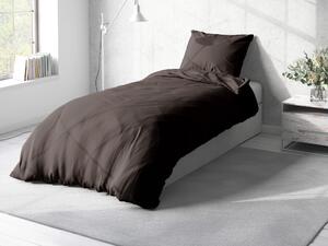 Biante Bavlnené jednofarebné posteľné obliečky Moni MO-041 Tmavo hnedé Jednolôžko 140x200 a 70x90 cm