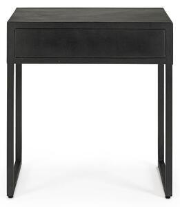 MUZZA Nočný stolík dorset čierny 50 x 55 cm
