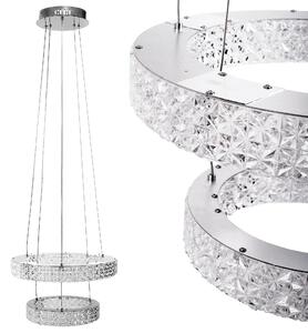 Toolight Toolight, LED krištáľové stropné svietidlo 40cm, 36W, 4000K, 3500 lm, MS006-CP, chrómová, OSW-09616