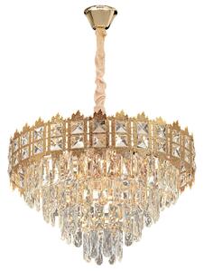 Toolight Toolight, krištáľové závesné svietidlo 60cm, 8xE14, G049-CP, zlatá, OSW-08943