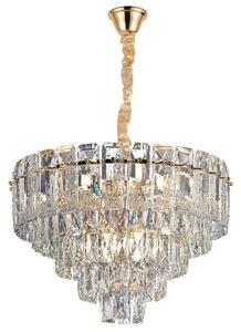 Toolight Toolight, krištáľové závesné svietidlo 50cm, 7xE14, G056-CP, zlatá, OSW-08990
