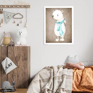 INSPIO-dibondový obraz - Obraz na stenu do detskej izby - Biely maco