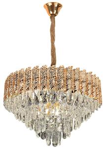 Toolight Toolight, krištáľové stropné svietidlo 50cm, 7xE14, G054-CP, zlatá, OSW-08948
