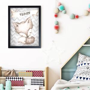INSPIO-dibondový obraz - Obraz na stenu do detskej izby - Líška s menom