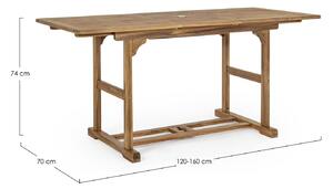 MUZZA Rozkladací záhradný stôl Noemi 120 - 160 x 70 cm