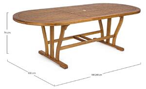 MUZZA Rozkladací záhradný stôl Noemi 180 - 240 x 100 cm