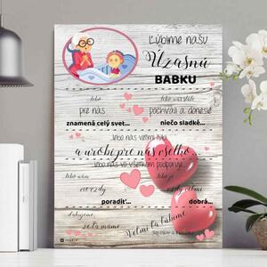 INSPIO - výroba darčekov a dekorácií - Darček pre babku - Vyznanie lásky na tabuľke od vnúčat pre babku na Vianoce