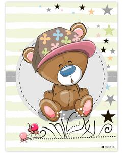 INSPIO-dibondový obraz - Obraz medvedíka v šiltovke do detskej izby