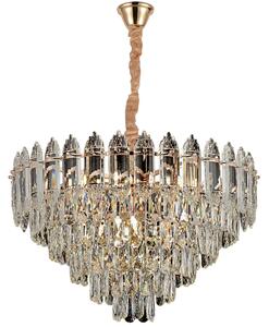 Toolight Toolight, krištáľové závesné svietidlo 50cm, 7xE14, G057-CP, zlatá, OSW-08991