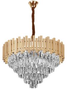 Toolight Toolight, krištáľové závesné svietidlo 50cm, 7xE14, G050-CP, zlatá, OSW-08944