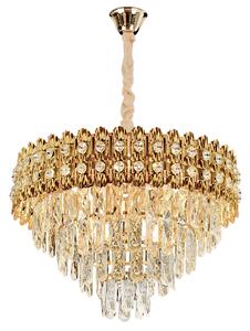 Toolight Toolight, krištáľové závesné svietidlo 60cm, 8xE14, G058-CP, zlatá, OSW-08992
