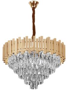 Toolight Toolight, krištáľové závesné svietidlo 60cm, 8xE14, G052-CP, zlatá, OSW-08946