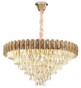 Toolight Toolight, závesné krištáľové svietidlo 80cm, 12xE14, G061-CP, zlatá, OSW-08995