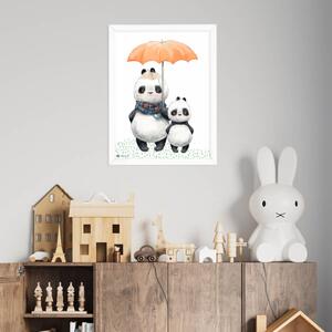 INSPIO-dibondový obraz - Dve pandy s dáždnikom na stenu