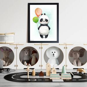 INSPIO-dibondový obraz - Obrázok na stenu Panda s farebnými balónmi
