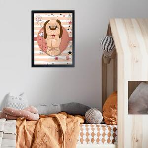 INSPIO-dibondový obraz - Obraz so psíkom nad postieľku