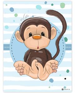 INSPIO-dibondový obraz - Obraz s opičkou do detskej izbičky