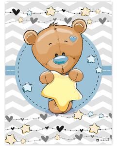 INSPIO-dibondový obraz - Obraz rozkošného medvedíka s hviezdou