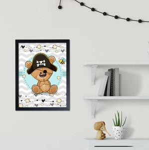 INSPIO-dibondový obraz - Obraz medvedíka piráta do detskej izby