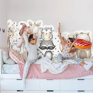 INSPIO-textilná prelepiteľná nálepka - Lesné zvieratká - nálepka za posteľ