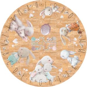 INSPIO-korkový koberec s menom - Detské koberce pre dievčatá z korku - akvarelové zvieratká s abecedou