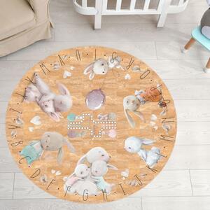 INSPIO-korkový koberec s menom - Detské koberce pre dievčatá z korku - akvarelové zvieratká s abecedou