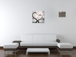 Obraz s hodinami Vtáčia láska Rozmery: 40 x 40 cm