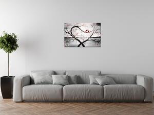 Obraz s hodinami Vtáčia láska Rozmery: 100 x 40 cm