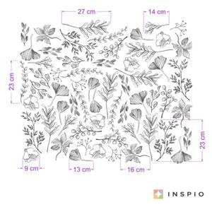 INSPIO-textilná prelepiteľná nálepka - Jednoduchá dekorácia do izby, samolepky kvetov a listov