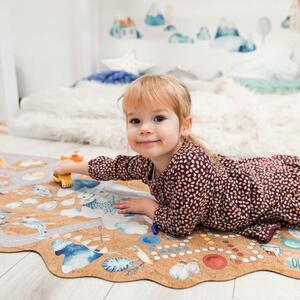 INSPIO-korkový koberec s menom - Detský koberec autodráha, korkový koberec na hranie